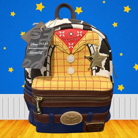 Disney Loungefly Toy Story Sheriff Woody Faux Leather Mini Backpack New main image 5